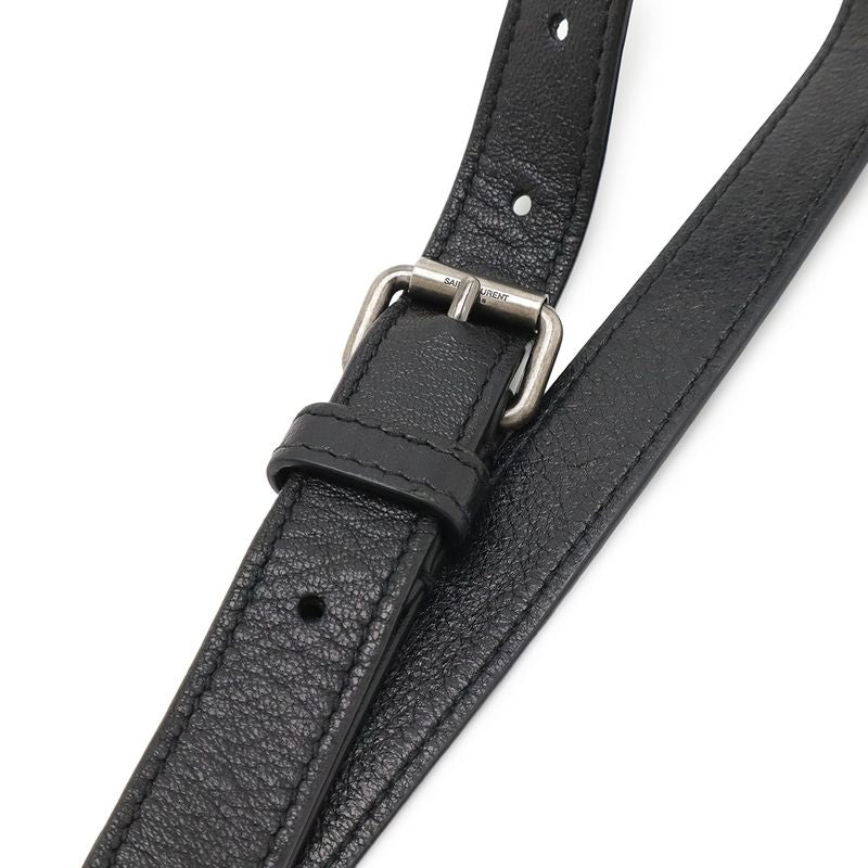 Yves Saint Laurent Shoulder Bag Pochette Canvas Leather — view 5