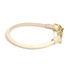 Fendi Double F Logo Beige Leather Choker — view 6