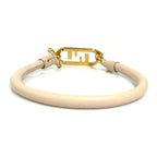 Fendi Double F Logo Beige Leather Choker — view 4