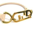 Fendi Double F Logo Beige Leather Choker — view 7