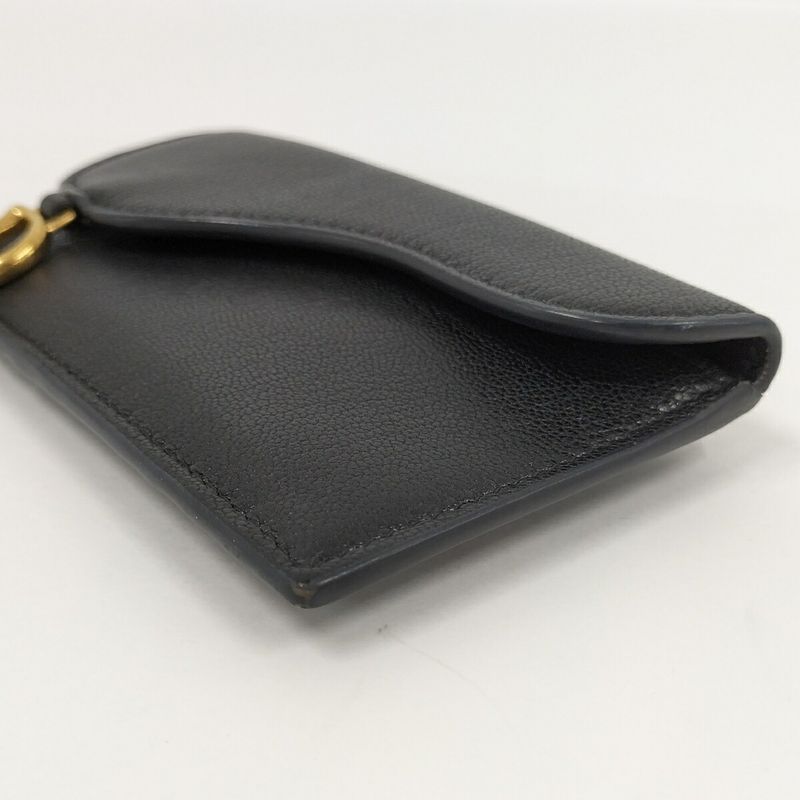 Christian Dior Card Case Saddle Leather Black — view 6