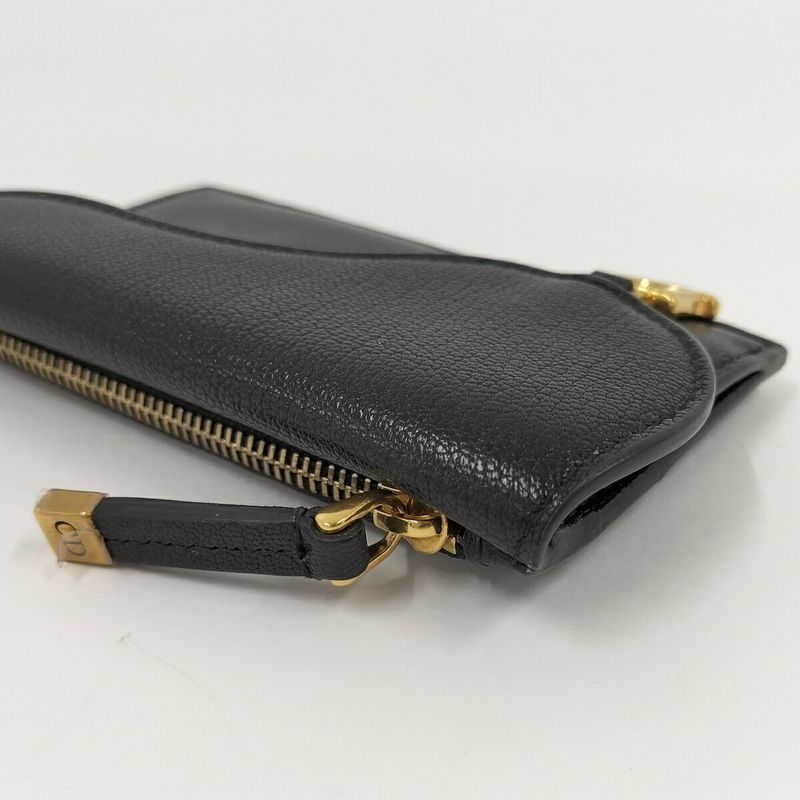 Christian Dior Card Case Saddle Leather Black — view 4