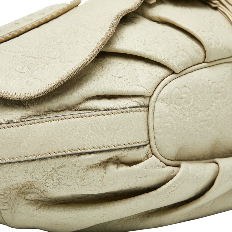 Gucci Guccissima Crossbody Bag Ivory White Leather — view 5