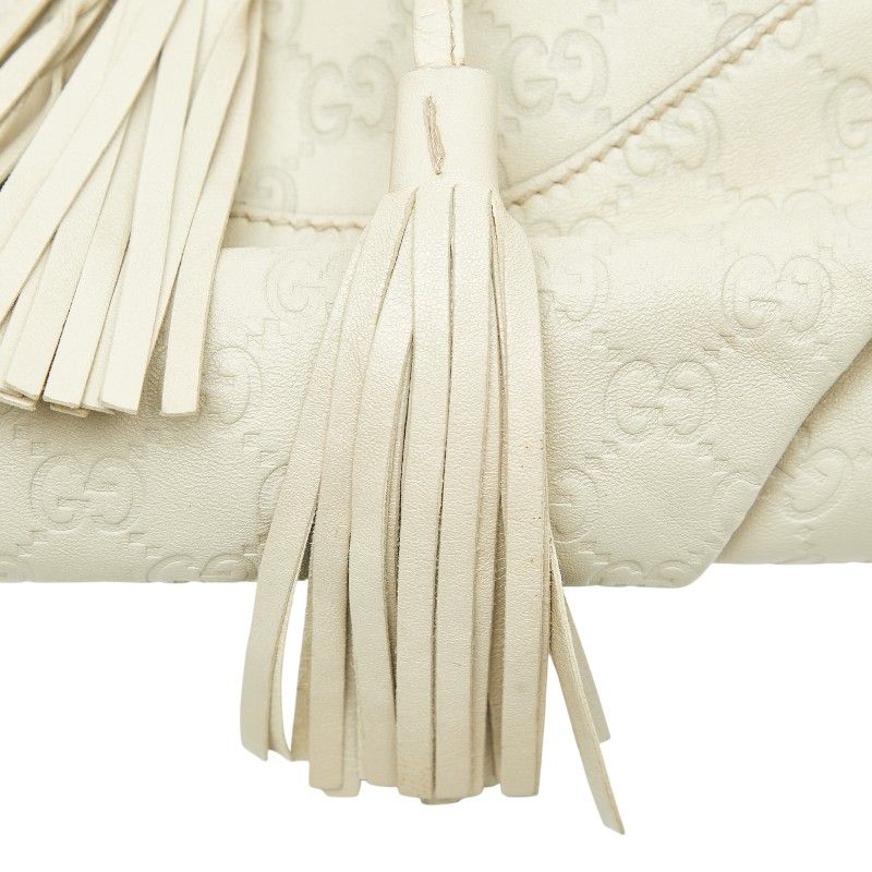 Gucci Guccissima Crossbody Bag Ivory White Leather — view 7
