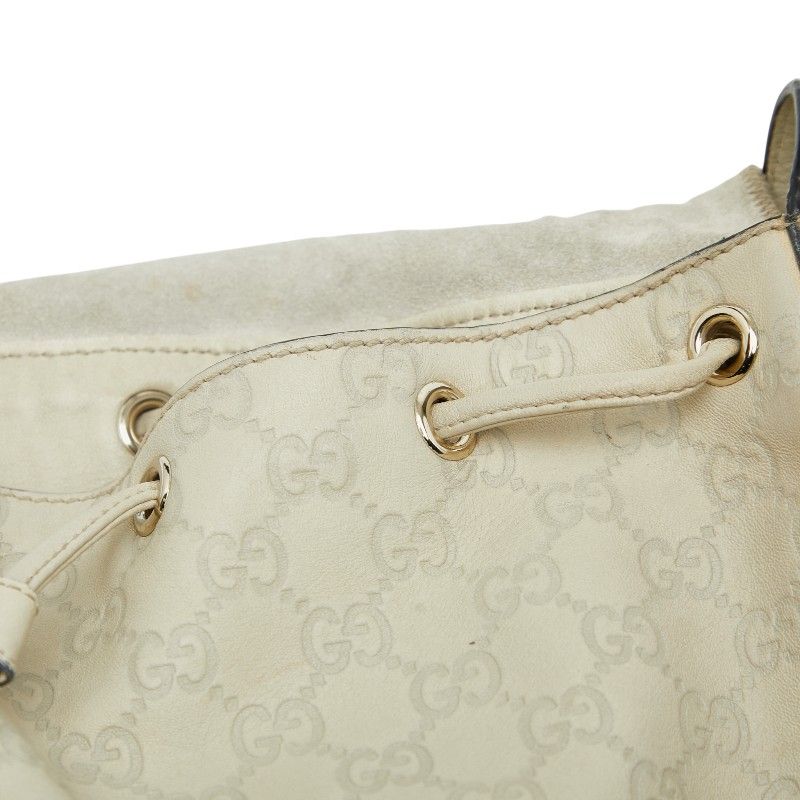 Gucci Guccissima Crossbody Bag Ivory White Leather — view 6