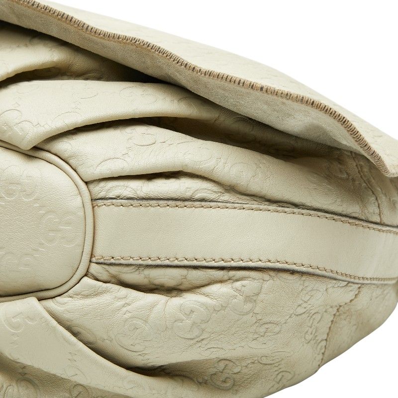 Gucci Guccissima Crossbody Bag Ivory White Leather — view 4