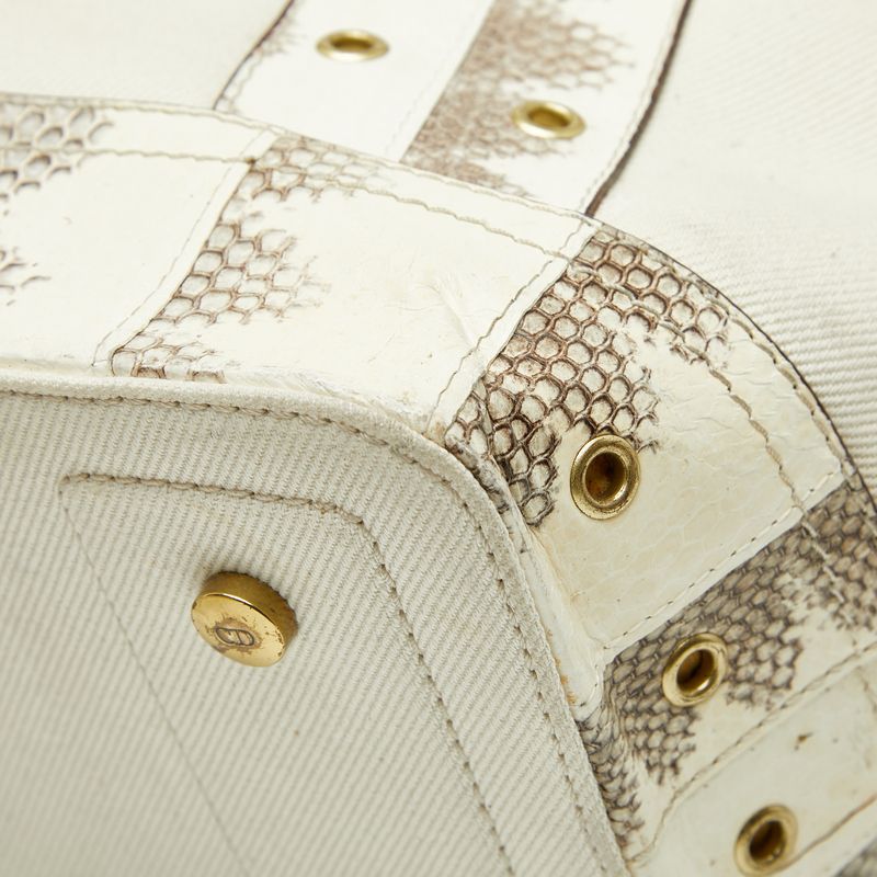 Dior Logo Tote White Ivory Leather — view 4
