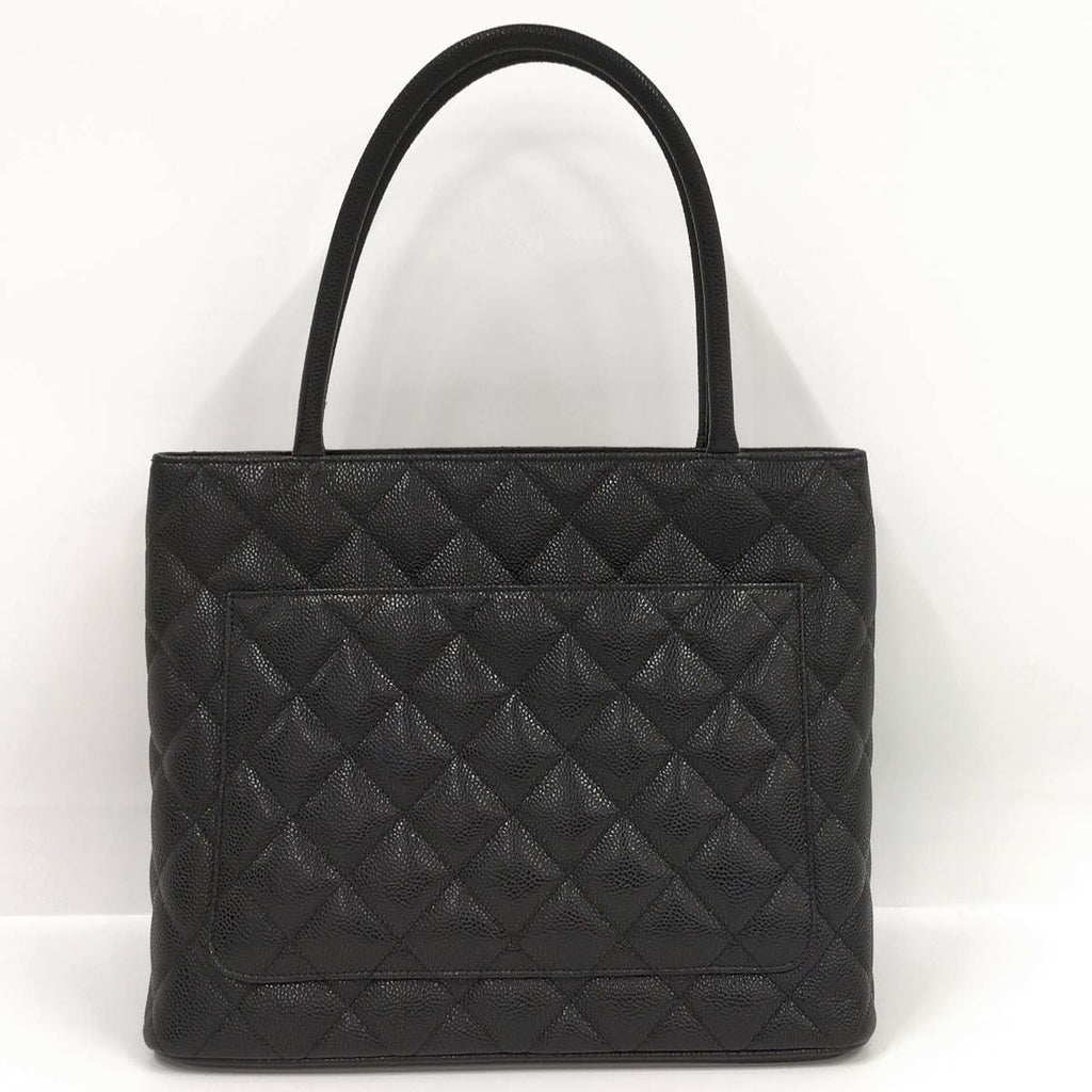 Chanel Tote Bag Medallion Caviar Leather Gold Hardware Black — view 2