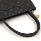 Chanel Tote Bag Medallion Caviar Leather Gold Hardware Black — view 6
