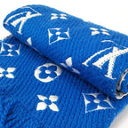 Louis Vuitton Muffler Echarpe Logomania Blue Scarf — view 4
