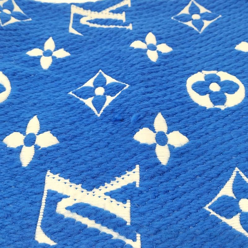 Louis Vuitton Muffler Echarpe Logomania Blue Scarf — view 8