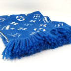 Louis Vuitton Muffler Echarpe Logomania Blue Scarf — view 2
