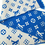 Louis Vuitton Muffler Echarpe Logomania Blue Scarf — view 7
