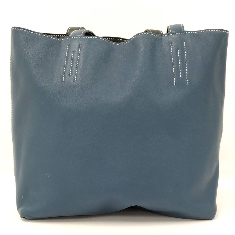 Hermes Double Sense Tote Bag Leather Blue — view 2