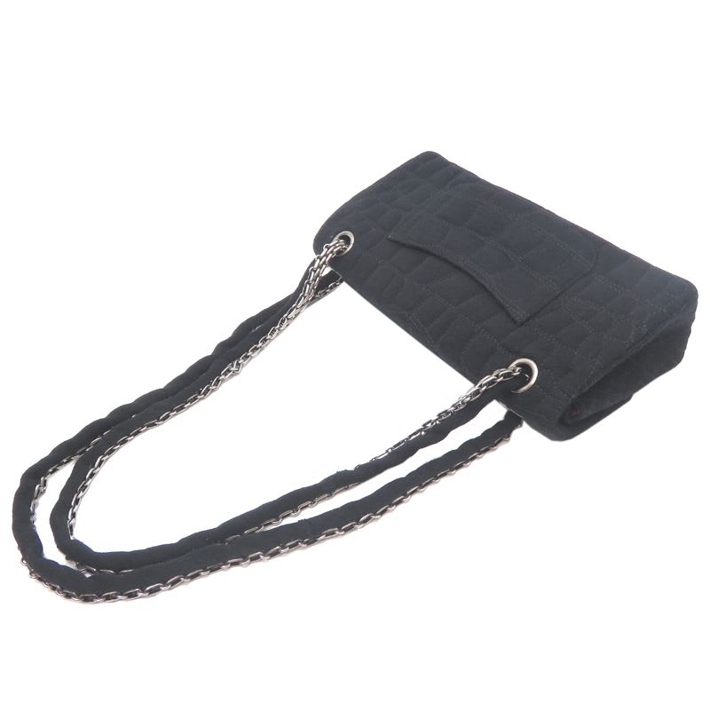 Chanel Shoulder 2.55 Cotton Black Bag — view 5