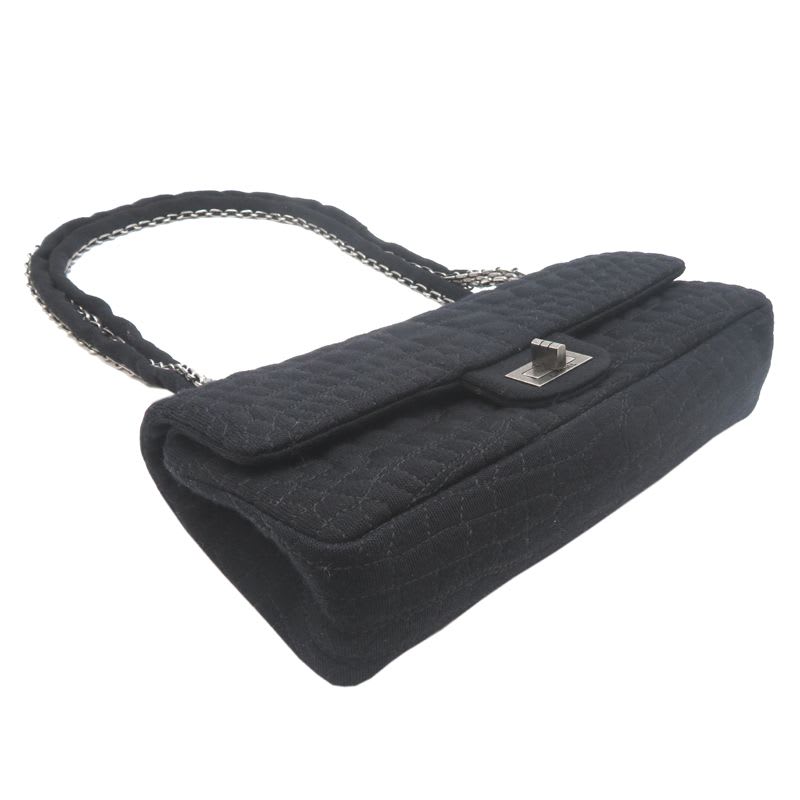Chanel Shoulder 2.55 Cotton Black Bag — view 4