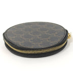Celine Coin Case Macadam Dark Brown Leather