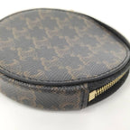 Celine Coin Case Macadam Dark Brown Leather