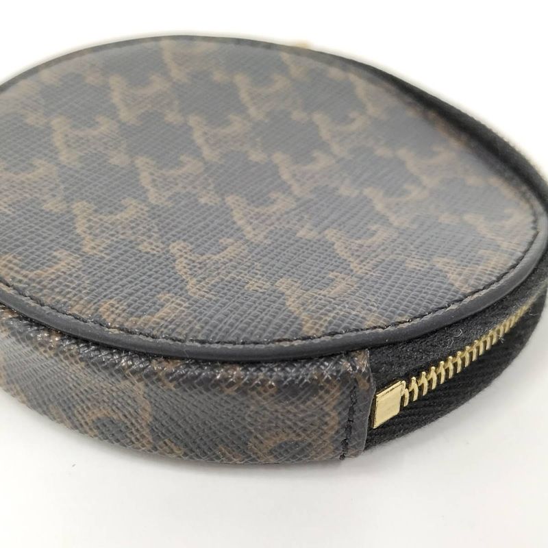 Celine Coin Case Macadam Dark Brown Leather