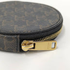 Celine Coin Case Macadam Dark Brown Leather