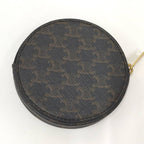 Celine Coin Case Macadam Dark Brown Leather