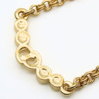 Christian Dior Necklace CD Logo Metal Rhinestone Gold Plated GP Accessories — view 6