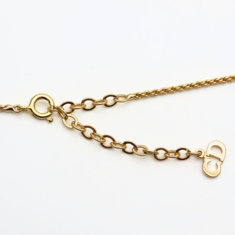 Christian Dior Necklace CD Logo Metal Gold GP Plated Accessories — view 9