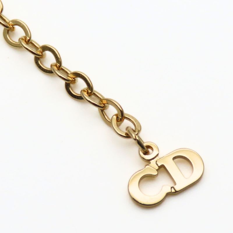 Christian Dior Necklace CD Logo Metal Gold GP Plated Accessories — view 6