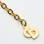 Christian Dior Necklace CD Logo Metal Rhinestone Gold Plated GP Accessories — view 8
