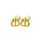 Christian Dior CD Logo GP Faux Pearl Earrings Accessories Pink — view 5