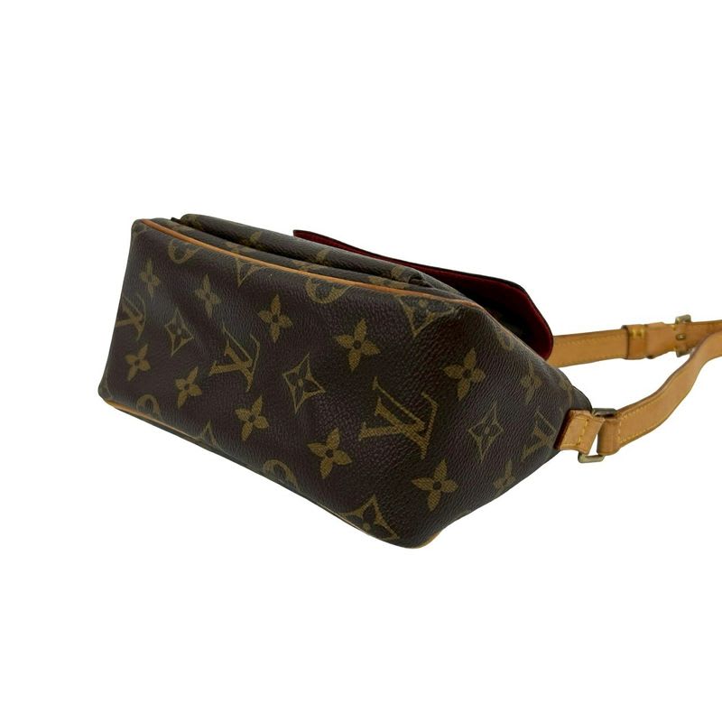 Louis Vuitton PM Monogram Leather Mini Shoulder Bag Pochette Sacoche Brown 09494 — view 9