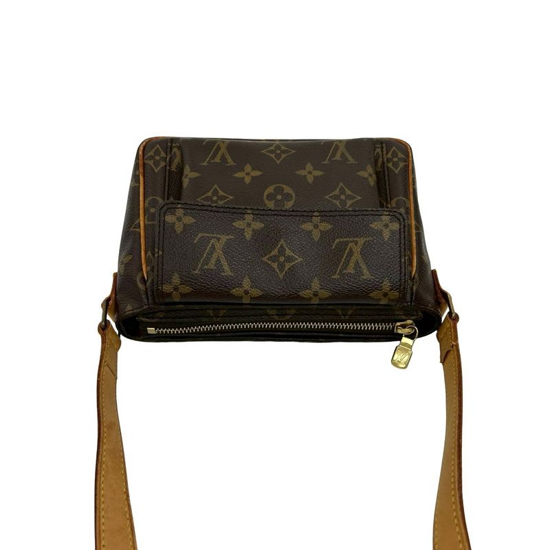 Louis Vuitton PM Monogram Leather Mini Shoulder Bag Pochette Sacoche Brown 09494 — view 5