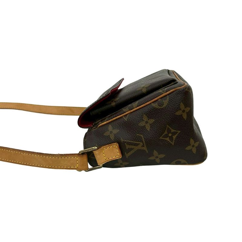 Louis Vuitton PM Monogram Leather Mini Shoulder Bag Pochette Sacoche Brown 09494 — view 6