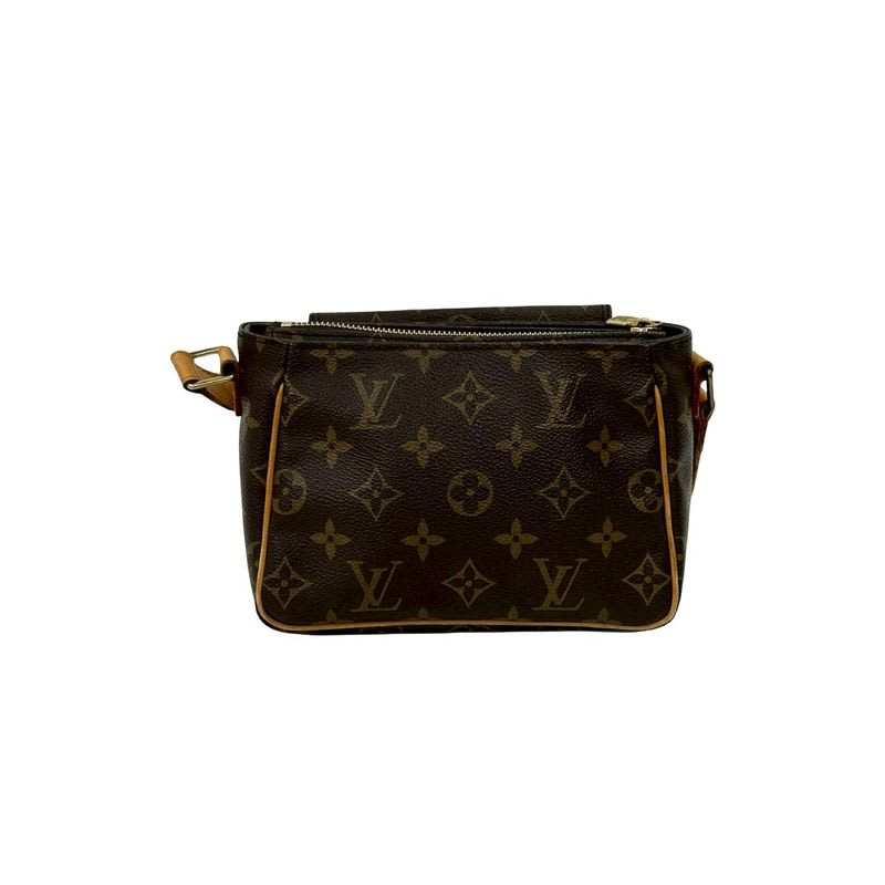 Louis Vuitton PM Monogram Leather Mini Shoulder Bag Pochette Sacoche Brown 09494 — view 4