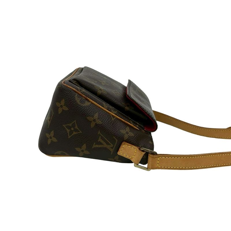 Louis Vuitton PM Monogram Leather Mini Shoulder Bag Pochette Sacoche Brown 09494 — view 7