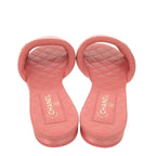 Chanel Flat Sandals Coco Mark Satin Pink 0424 — view 4