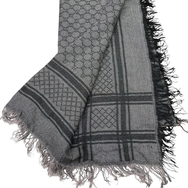Gucci Large Shawl Fringe Lame Gray Em1252 — view 3