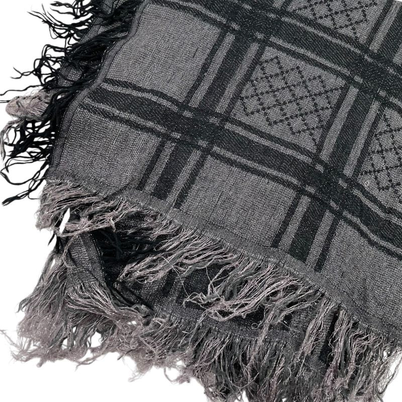 Gucci Large Shawl Fringe Lame Gray Em1252 — view 2