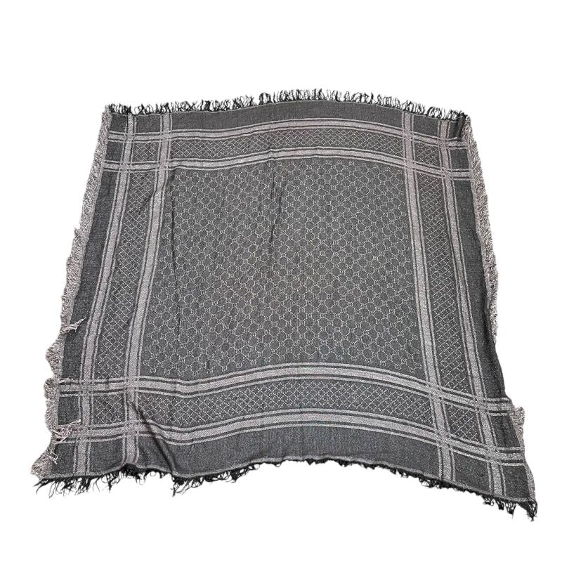 Gucci Large Shawl Fringe Lame Gray Em1252 — view 4