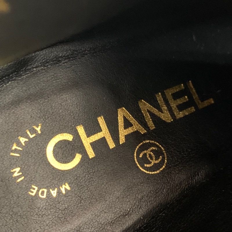 Chanel Boots Short Shoes Fabric Metallic Gray Coco Mark Pearl — view 7