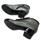 Chanel Boots Short Shoes Fabric Metallic Gray Coco Mark Pearl — view 6