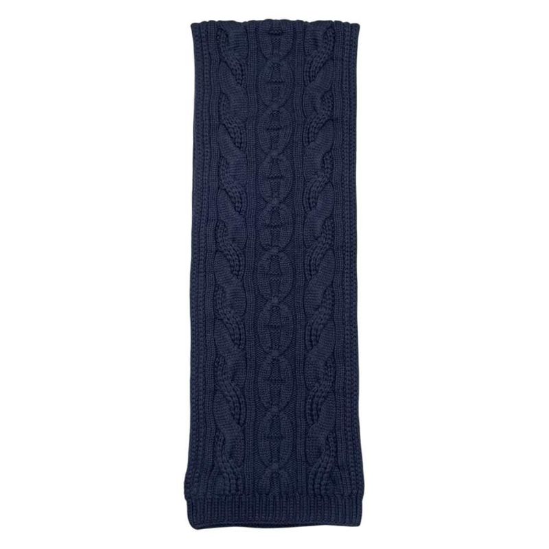 Hermes Muffler Cable Maillon T 04 Cashmere Knit Marine Navy Scarf — view 3