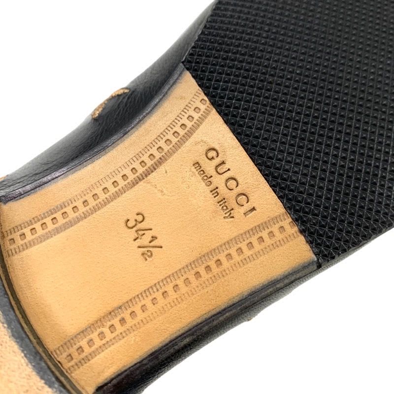 Gucci Loafers Leather Shoes Flat Horsebit Bee Star Embroidery — view 8