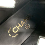 Chanel Boots Short Shoes Leather Velor Black Logo — view 7