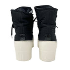 Chanel Boots Short Shoes Nylon Patent Black White Coco Mark Lace Up — view 5