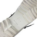 Chanel Boots Short Shoes Nylon Patent Black White Coco Mark Lace Up — view 8