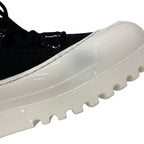 Chanel Boots Short Shoes Nylon Patent Black White Coco Mark Lace Up — view 9