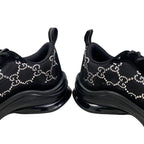 Gucci Sneakers RUN GG Crystal 34 1 2 Size Mesh Suede Rhinestone Black — view 8