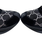 Gucci Sneakers RUN GG Crystal 34 1 2 Size Mesh Suede Rhinestone Black — view 9