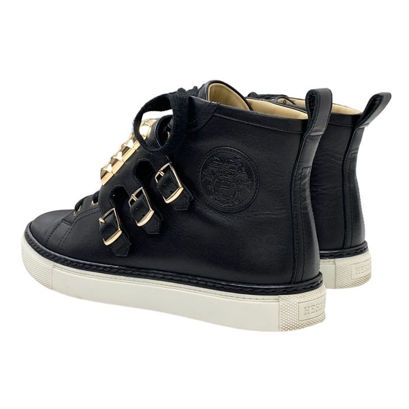 Hermes Lennox Sneakers High Cut Exlibris Studs Collier de Chien Leather — view 4